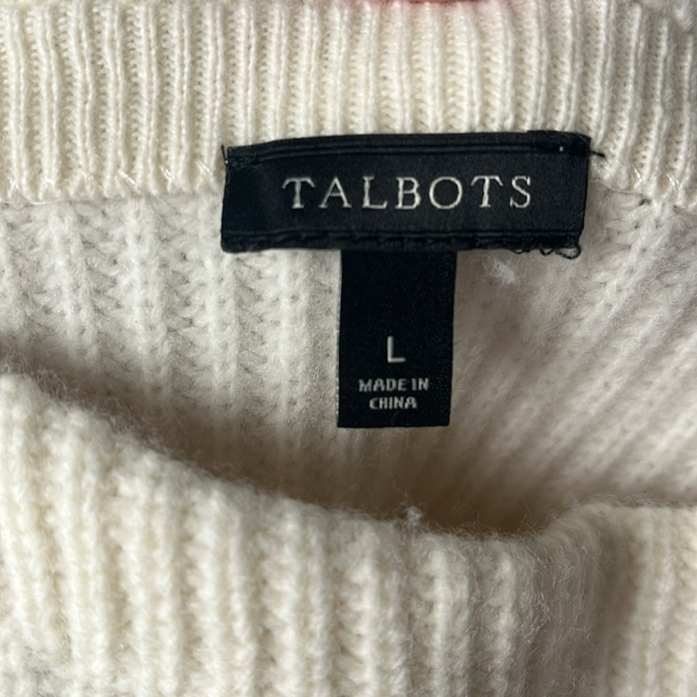Talbots Cream Pullover Sweater Size L - Picture 7 of 8